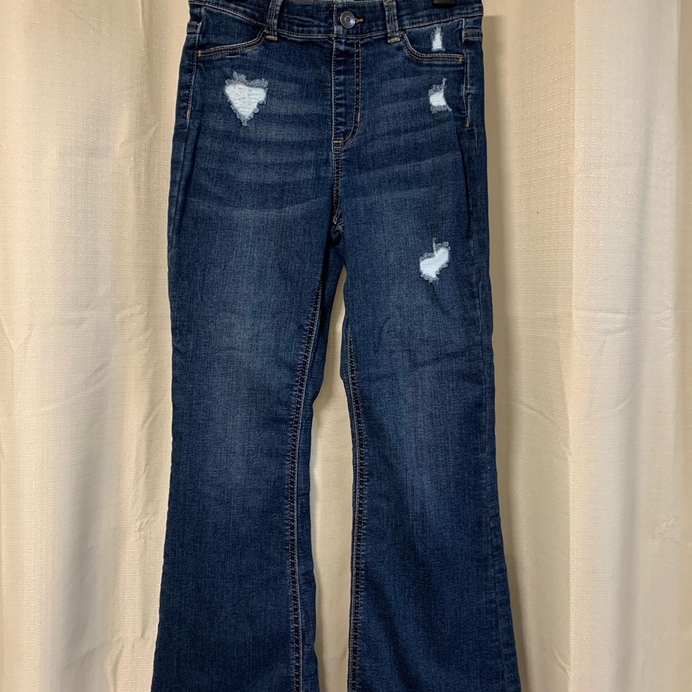 Wonder Nation Dark Blue Distressed Flare Jeans